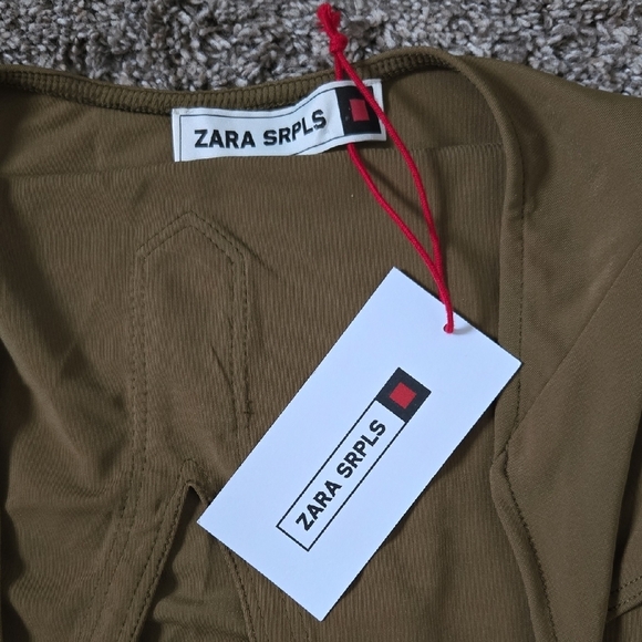 Zara Surplus Khaki Halter Neck Bodysuit New With Tags Size Medium - Picture 7 of 7